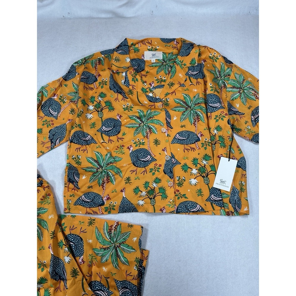 Printfresh Pajama Set Size XS Guinea Hen Pajama Top & Crop Pants NWT - Picture 3 of 16